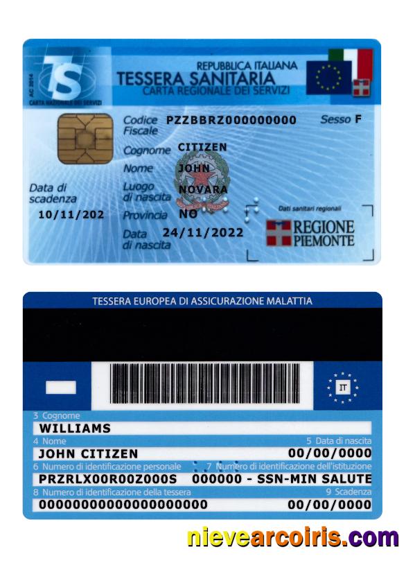 Italy Tessera Sanitaria (health insurance card) version 2